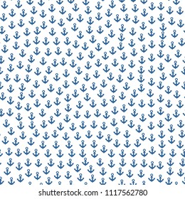 Seamless nautical summer pattern with anchors. Can be used for wallpaper, web page background, surface textures, fabric. Stock vector