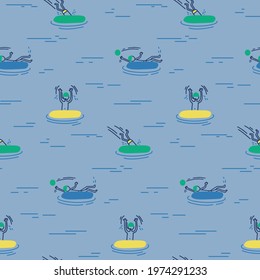 Seamless nautical themed vector print design for kids