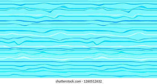 Seamless nautical wallpaper of the surface. Wavy sea background. Pattern with lines and waves. Multicolored texture. Decorative style. Doodle for design