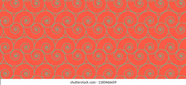 Seamless nautilus shell background. Geometric pattern vector illustration. 
