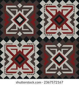 Seamless Navajo Aztec abstract geometric art Ethnic hipster vector background, wallpaper, fabric design, fabric, tissue, cover, textile template