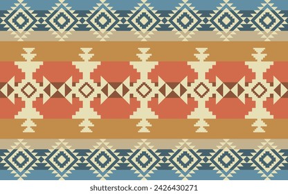 Seamless Navajo and Aztec Mexican Native tribal fabric pattern