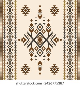 Seamless Navajo and Aztec Mexican Native tribal fabric pattern