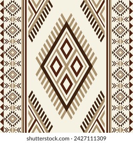 Seamless Navajo and Aztec Mexican Native tribal fabric pattern