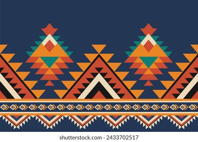 Seamless Navajo and Aztec Mexican Native tribal fabric pattern. Geomatics pattern