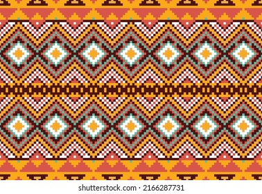 Seamless Navajo pattern. Beautiful designs in pictures: triangles, zigzags, rhombuses. Inspired by ancient Aztec motifs.