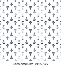 Seamless naval anchor pattern vector