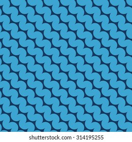 Seamless navy blue diagonal rounded zigzag pattern vector