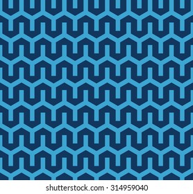 Seamless navy blue fancy zigzag pattern vector