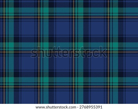 Seamless navy blue plaid pattern, preppy tartan plaid checkered fabric background