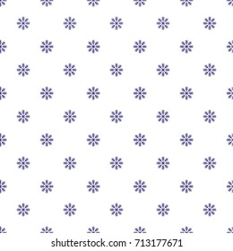 Seamless navy blue snowflake pattern on white background, repeating abstract background, Christmas background concept