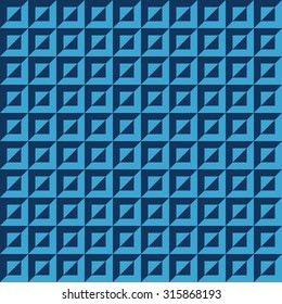 Seamless navy blue square op art decor pattern vector