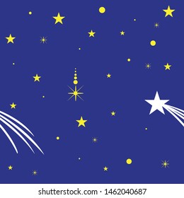 Seamless navy blue stars pattern vector