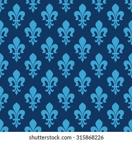 Seamless Navy Blue Vintage Classical French Stock Vector (Royalty Free ...