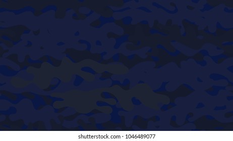 Seamless navy camouflage pattern. Repeating blue military clothing texture.