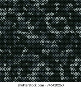 Seamless navy dark blue marine camouflage with canvas mesh military fashion pattern vector