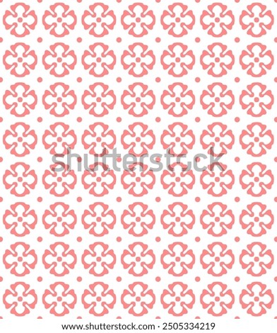 Seamless neat pattern with red flowers on a white background