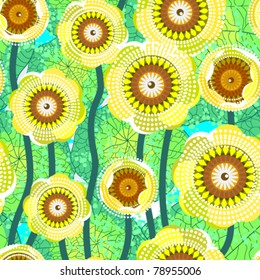 Seamless nenuphar flower background