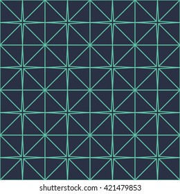 Seamless neon blue african textile stellar pattern vector