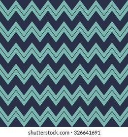 Seamless neon blue basic zigzag pattern with a stripe vector