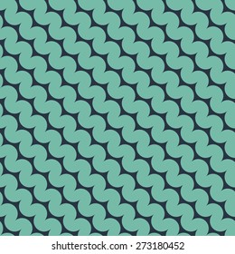 Seamless neon blue diagonal rounded zigzag pattern vector