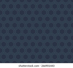 Seamless neon blue hexagon pattern vector