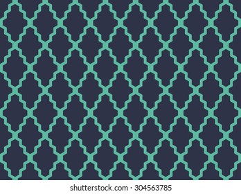 Seamless neon blue moroccan geometric african pattern vector