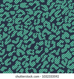 Seamless neon blue striped leopard print tileable animal pattern vector