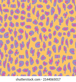 Seamless neon colored leopard pattern. Perfect for for wrapping paper, textile print, print, card, postcard and fabric.