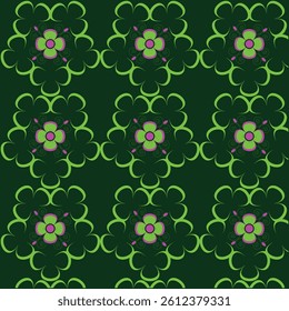 Seamless Neon Floral Pattern Design