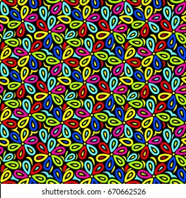 Seamless neon flower pattern