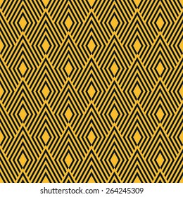 Seamless neon orange art deco op art diamond pattern vector