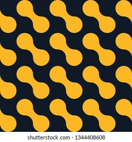 Seamless neon orange connected rounds pattern vector