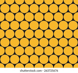 Seamless neon orange dense polka dot pattern vector