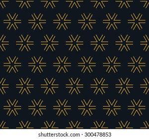 Seamless neon orange hexagonal outline triangle stars geometric pattern vector