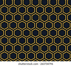 Seamless neon orange honeycomb pattern vector