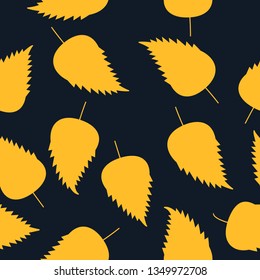 Seamless neon orange leaves pattern vector