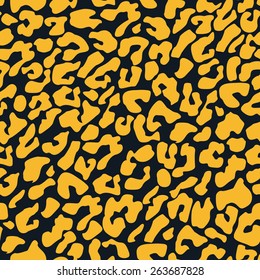 Seamless neon orange leopard print tileable animal pattern vector