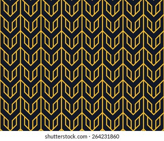 Seamless neon orange overlocking tribal pattern vector