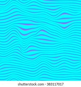 Seamless neon vaporwave waves pattern