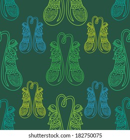 Seamless nepenthes flower pattern background. Carnivorous plant texture