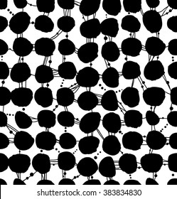 Seamless netting pattern with dots. Grunge abstract texture