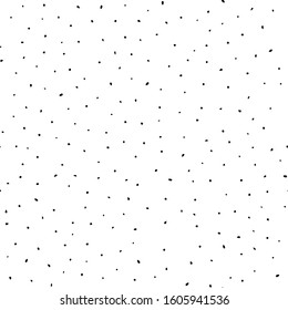 Seamless neutral polka dots pattern. Black hand drawn dots with jagged edges isolated on a white background. Scandinavian cozy point ornament. Vector stock illustrations for wrapping paper, textiles