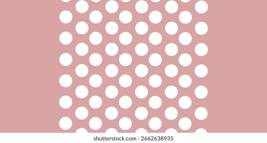 Seamless neutral polka dots pattern. White hand-drawn circles on dusty pink background. Abstract Random points ornament. 