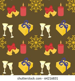 seamless new year and christmas background