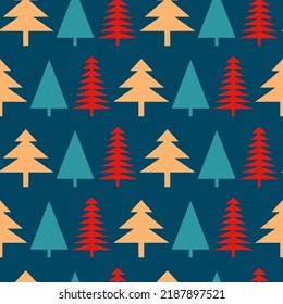 Nuevo Año y patrón navideño sin igual al estilo escandinavo. Ilustración vectorial.