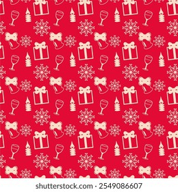 Seamless New Year and Christmas pattern print wallpaper background illustration vector art for textile paper pack etc 