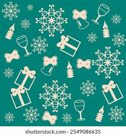 Año Nuevo sin fisuras y Navidades patrón de impresión de fondo de Fondo de pantalla Arte vectorial de ilustración para el paquete de papel textil, etc 