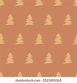 Plano de fundo de papel de parede de padrão de impressão de Natal e Ano Novo sem costura com abetos decorativos ilustração vetor inverno minimalismo imagem	