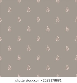 Seamless New Year and Christmas print pattern wallpaper background with decorative fir trees vector illustration winter minimalism picture	